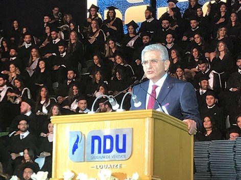 Dr. Sfeir guest speaker at  NDU Commencement 